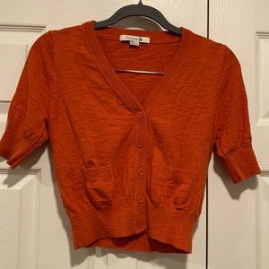 Cropped Orange Cardigan